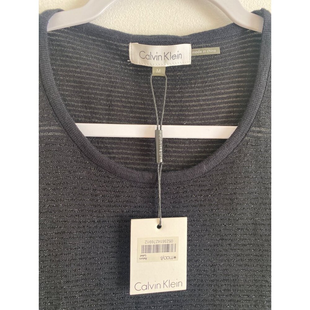 NWT Calvin Klein Women’s Black Sleeveless Knit Top Size M - Picture 3 of 5